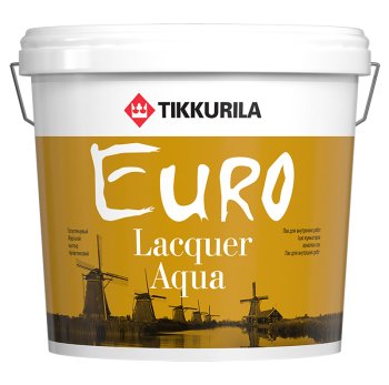 Лак Tikkurila Euro AQUA панельный бесцветный 2,7 л полуглянцевый
